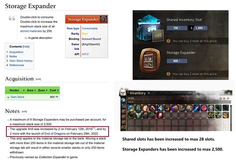 Maximum shared inventory slots : r/Guildwars2 .
